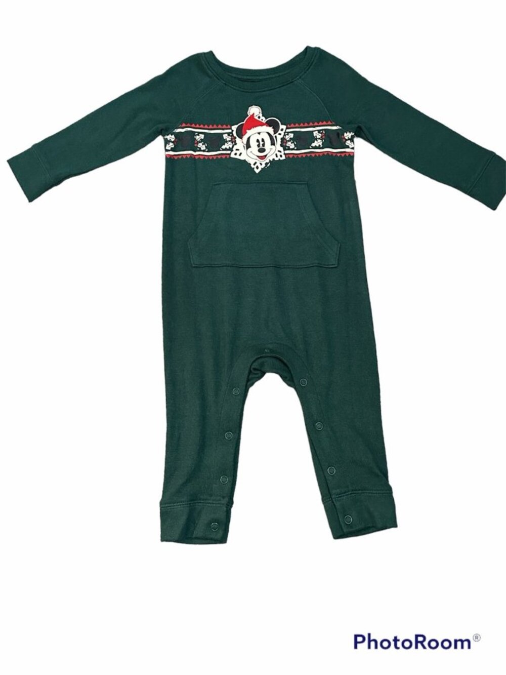 Disney Boys Mickey Mouse Holiday Christmas Jumpsuit Romper 12 months